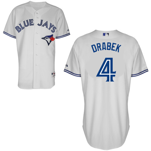 Kyle Drabek #4 MLB Jersey-Toronto Blue Jays Men's Authentic Home White Cool Base Baseball Jersey
